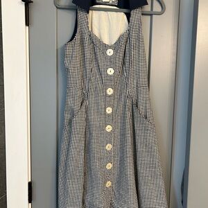 Anthropologie Adorable Blue and White Gingham Dress with Buttons